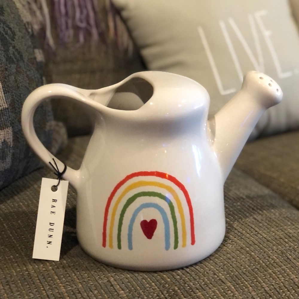 Rae Dunn Rainbows Welcomed Watering Can